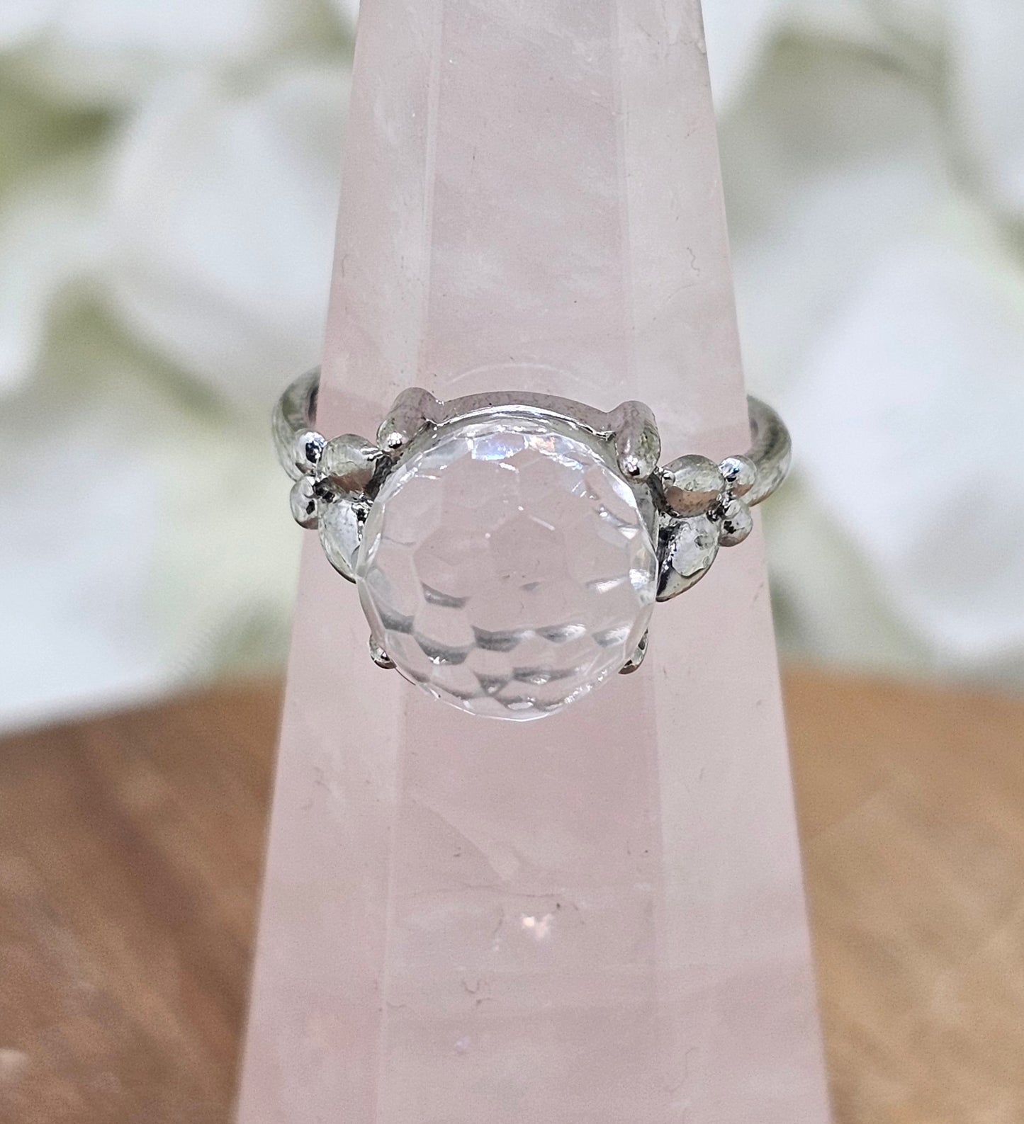 Faceted Clear Quartz Ring