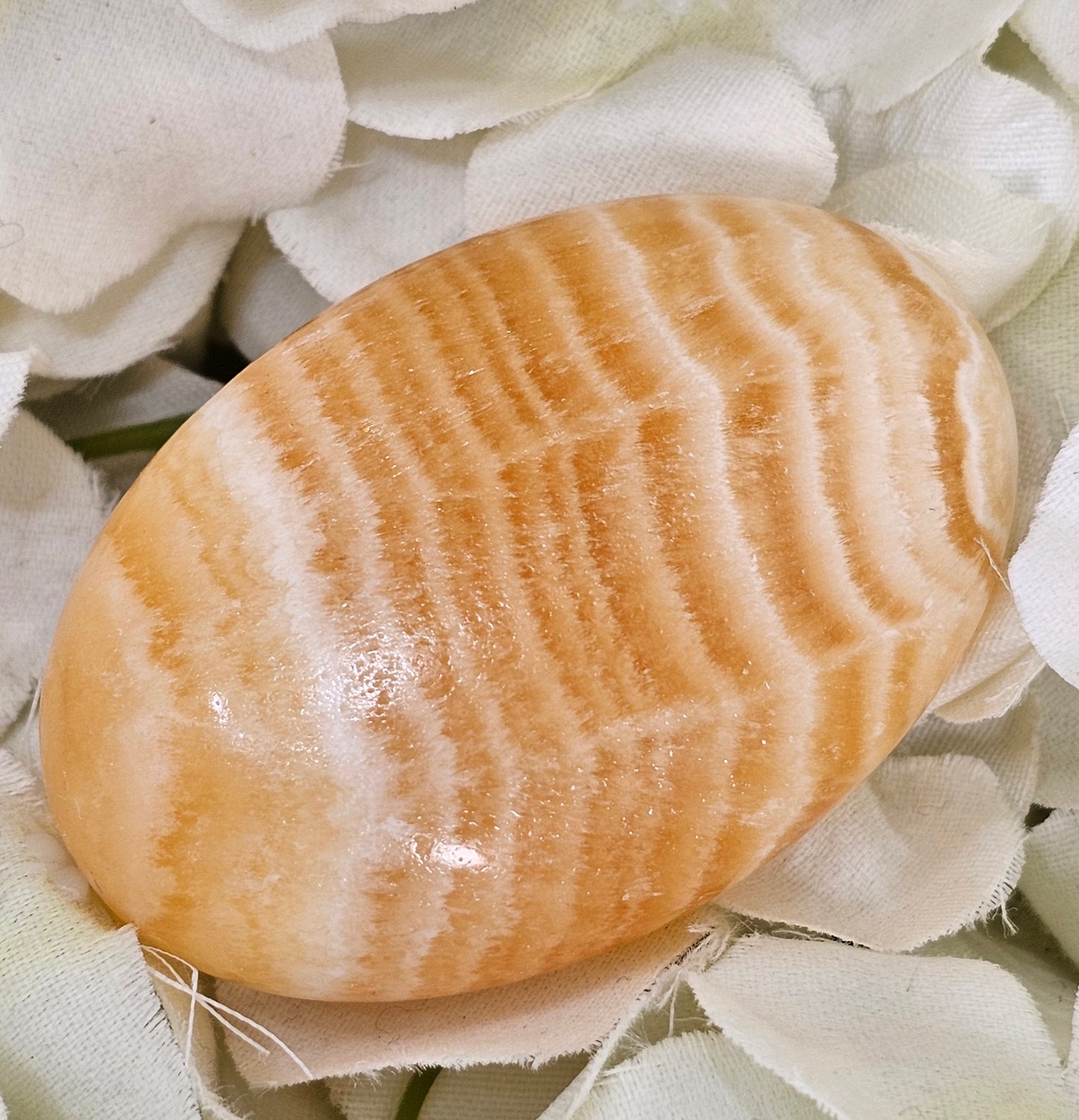 Banded Orange Calcite Palmstone