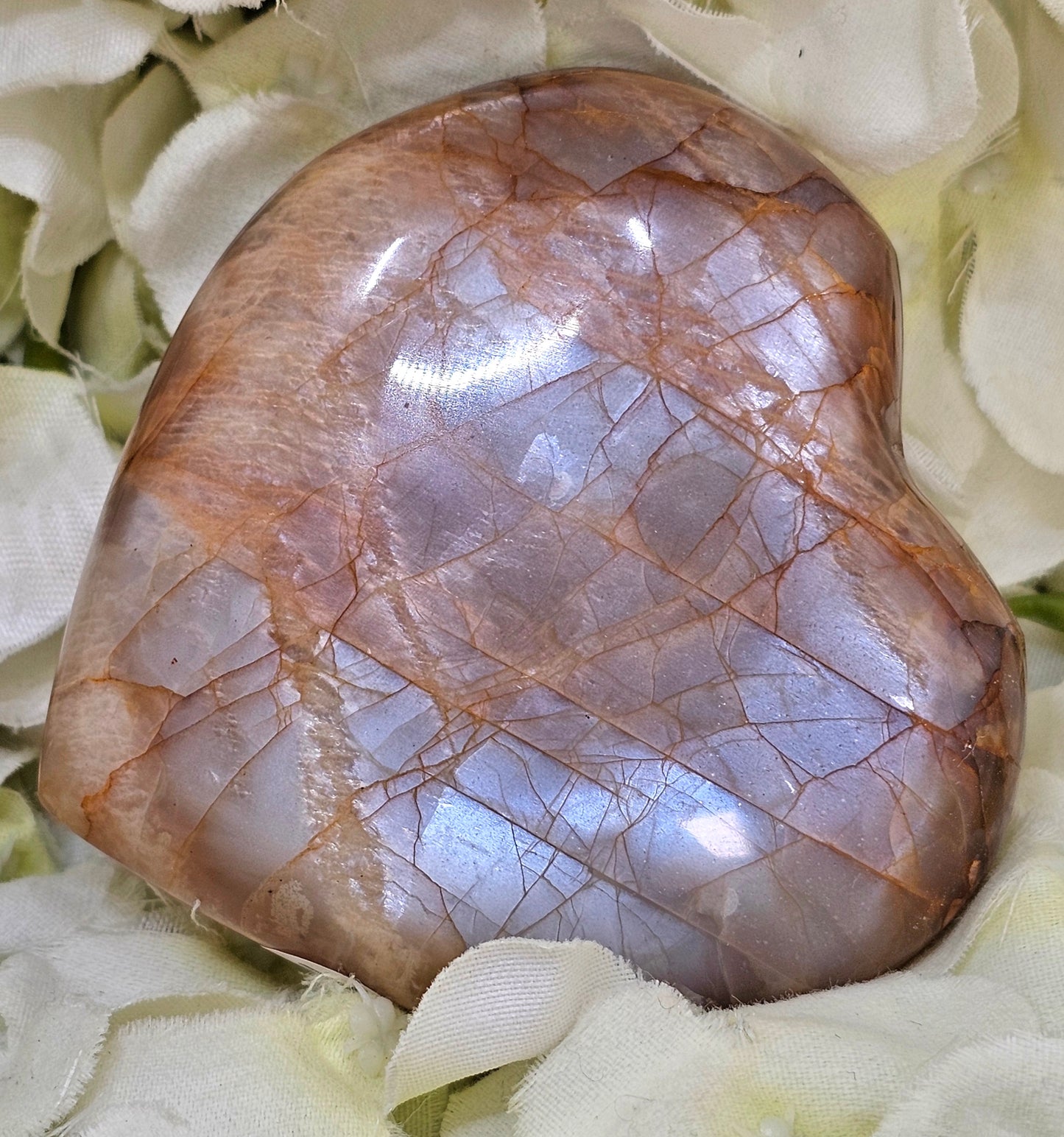 Peach Moonstone Heart