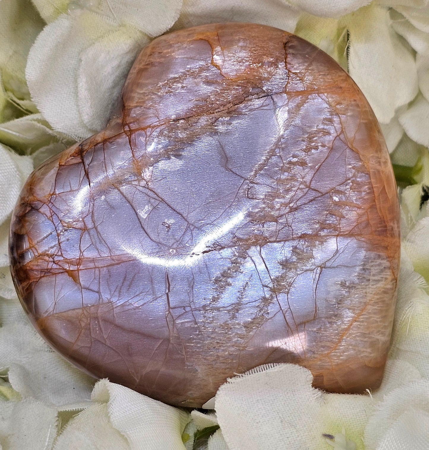 Peach Moonstone Heart