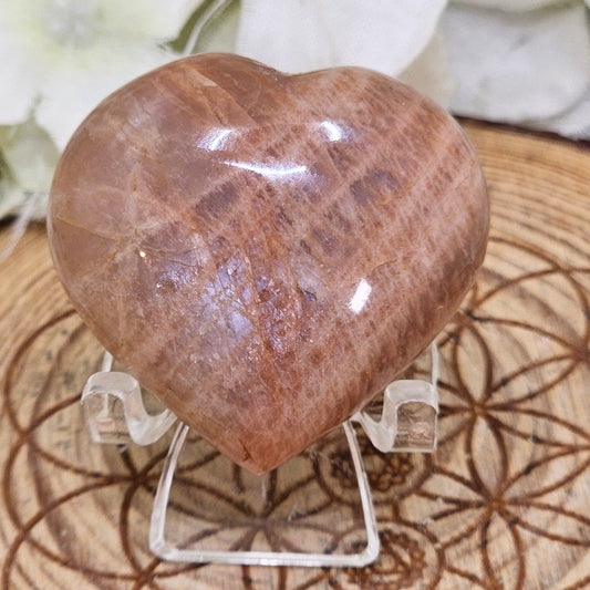 Peach Moonstone Heart