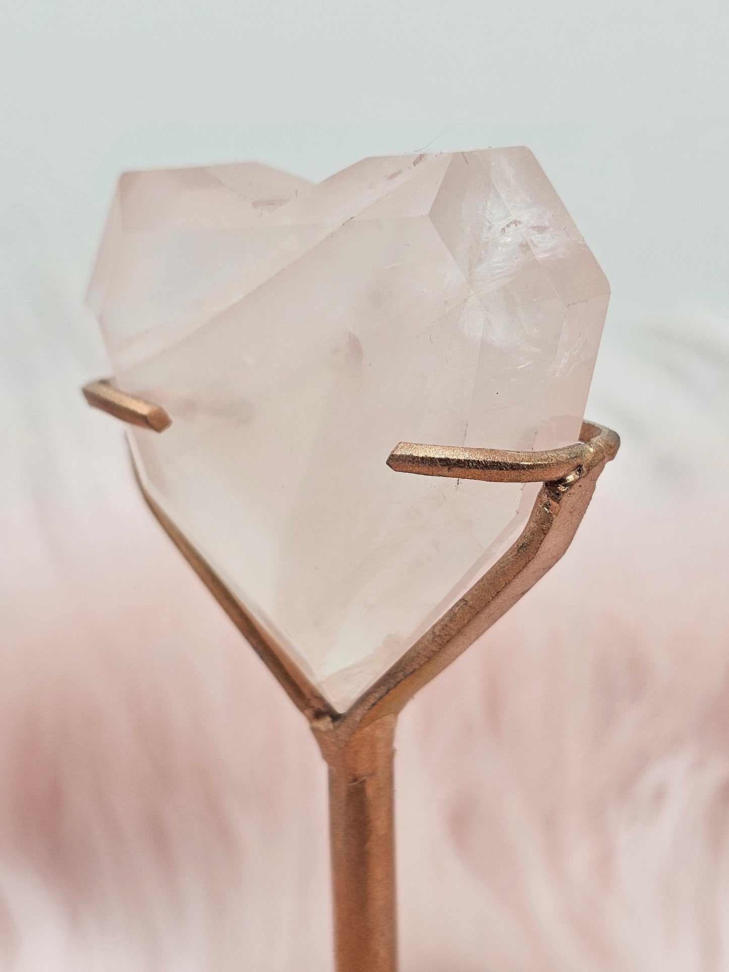 Rose Quartz Heart With Stand