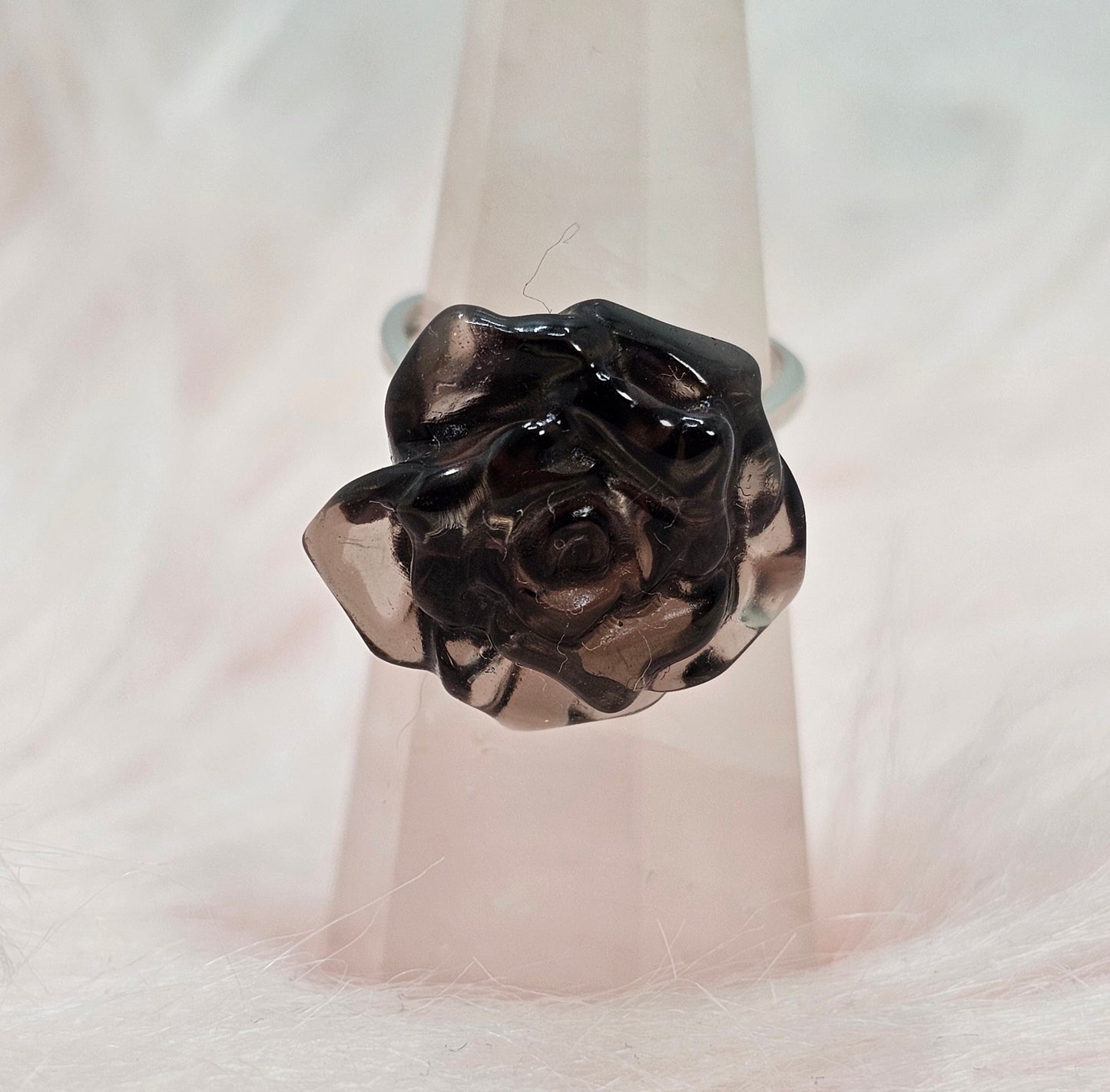 Smoky Quartz Rose Ring