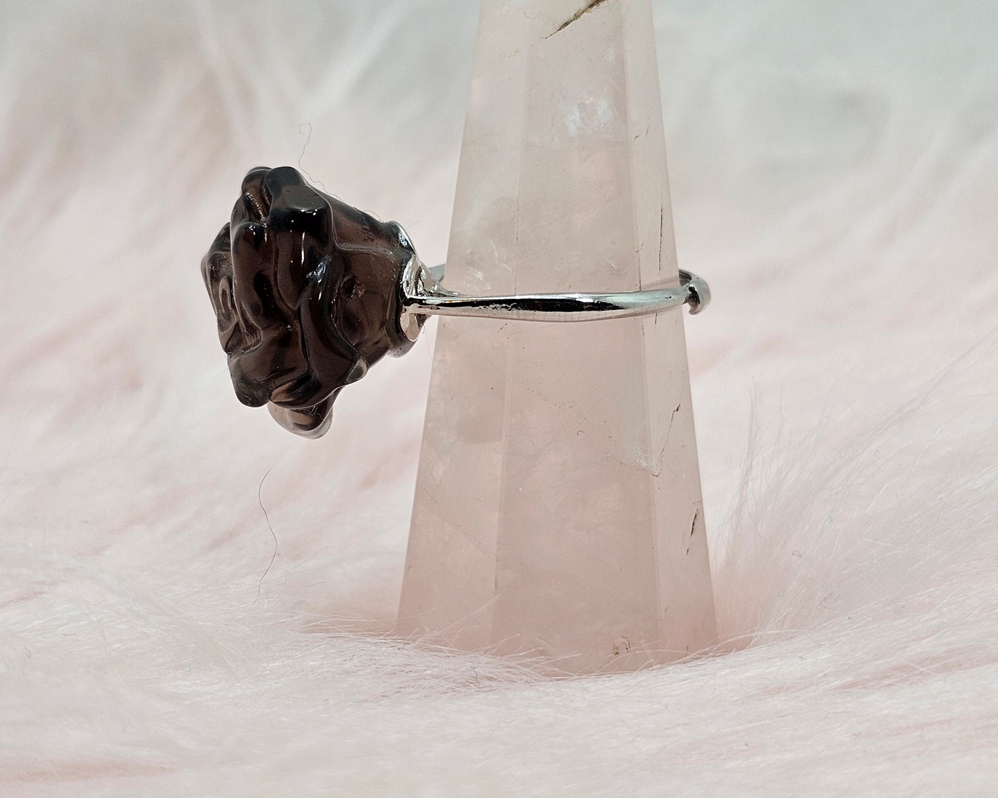 Smoky Quartz Rose Ring