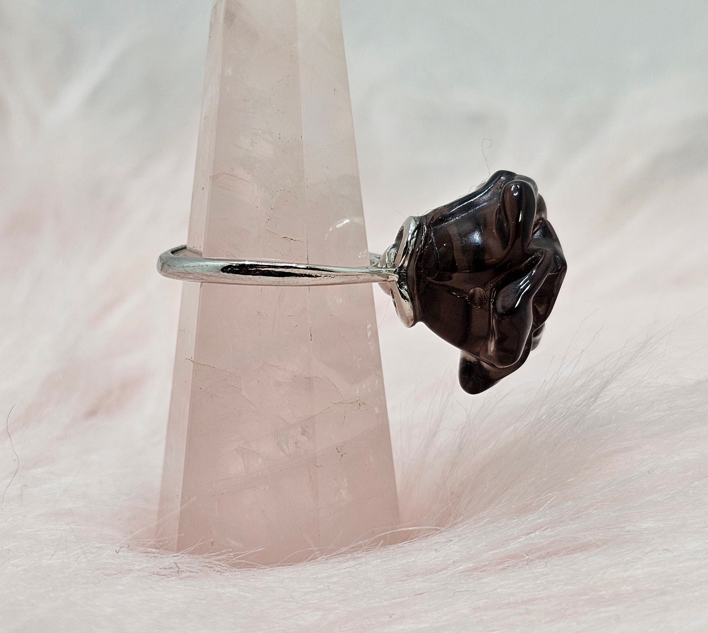 Smoky Quartz Rose Ring