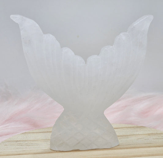 Clear Quartz Mermaid Tail Carving