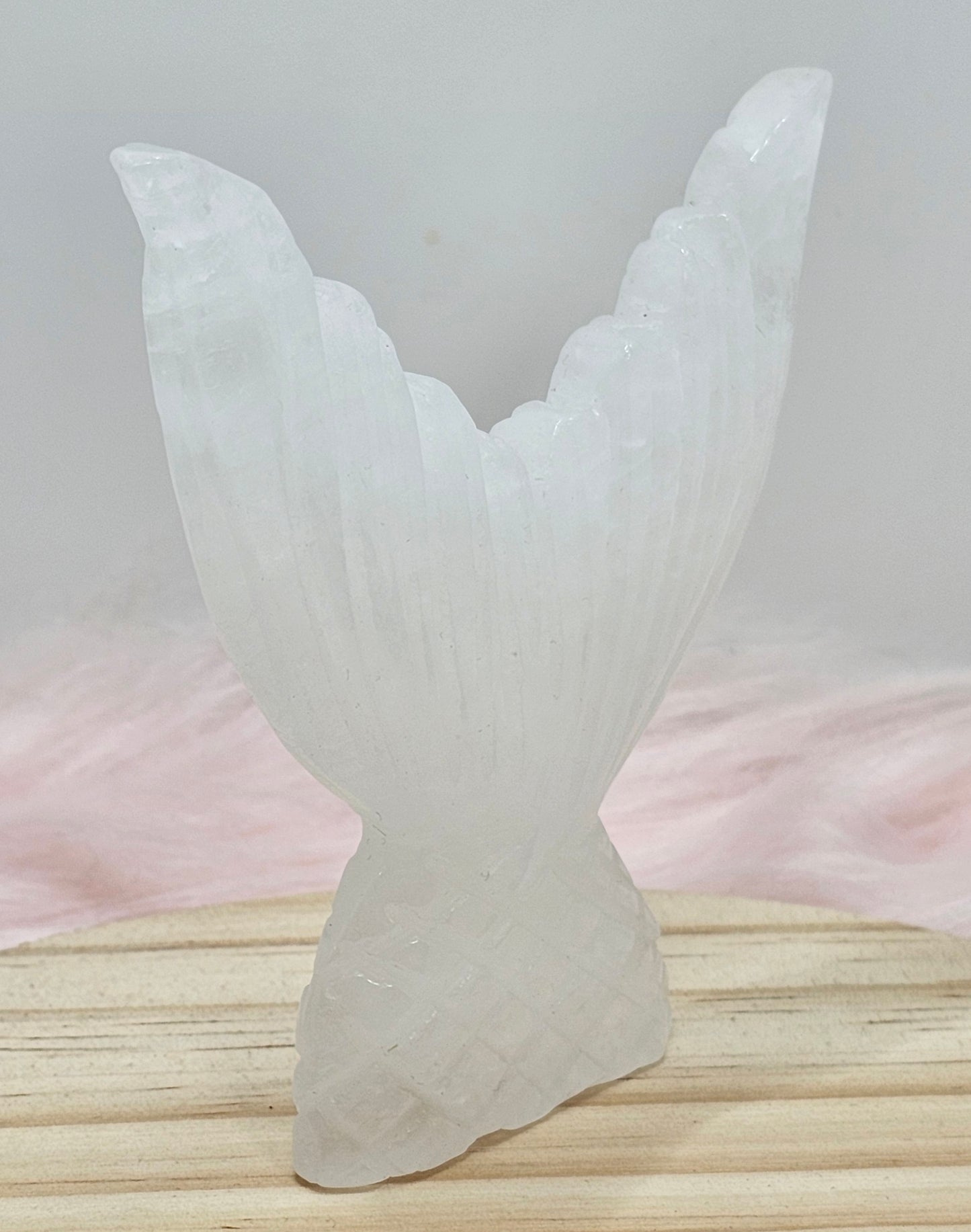 Clear Quartz Mermaid Tail Carving