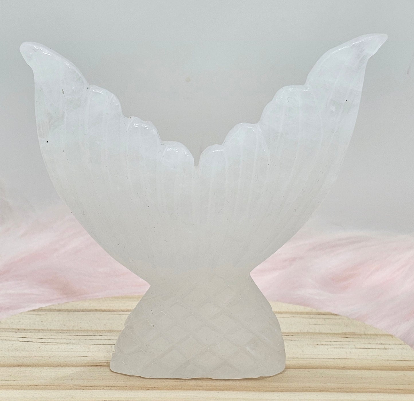 Clear Quartz Mermaid Tail Carving