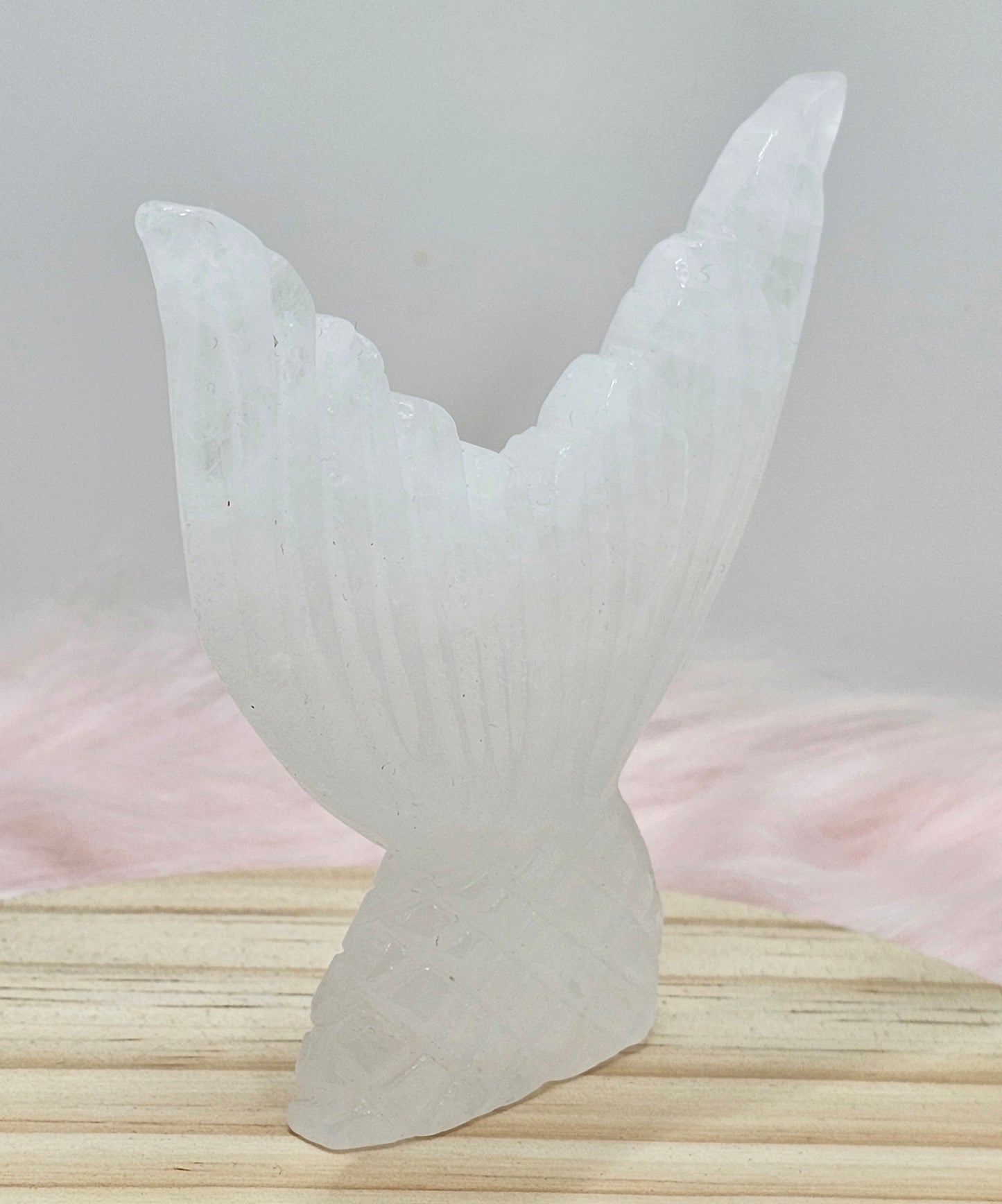 Clear Quartz Mermaid Tail Carving