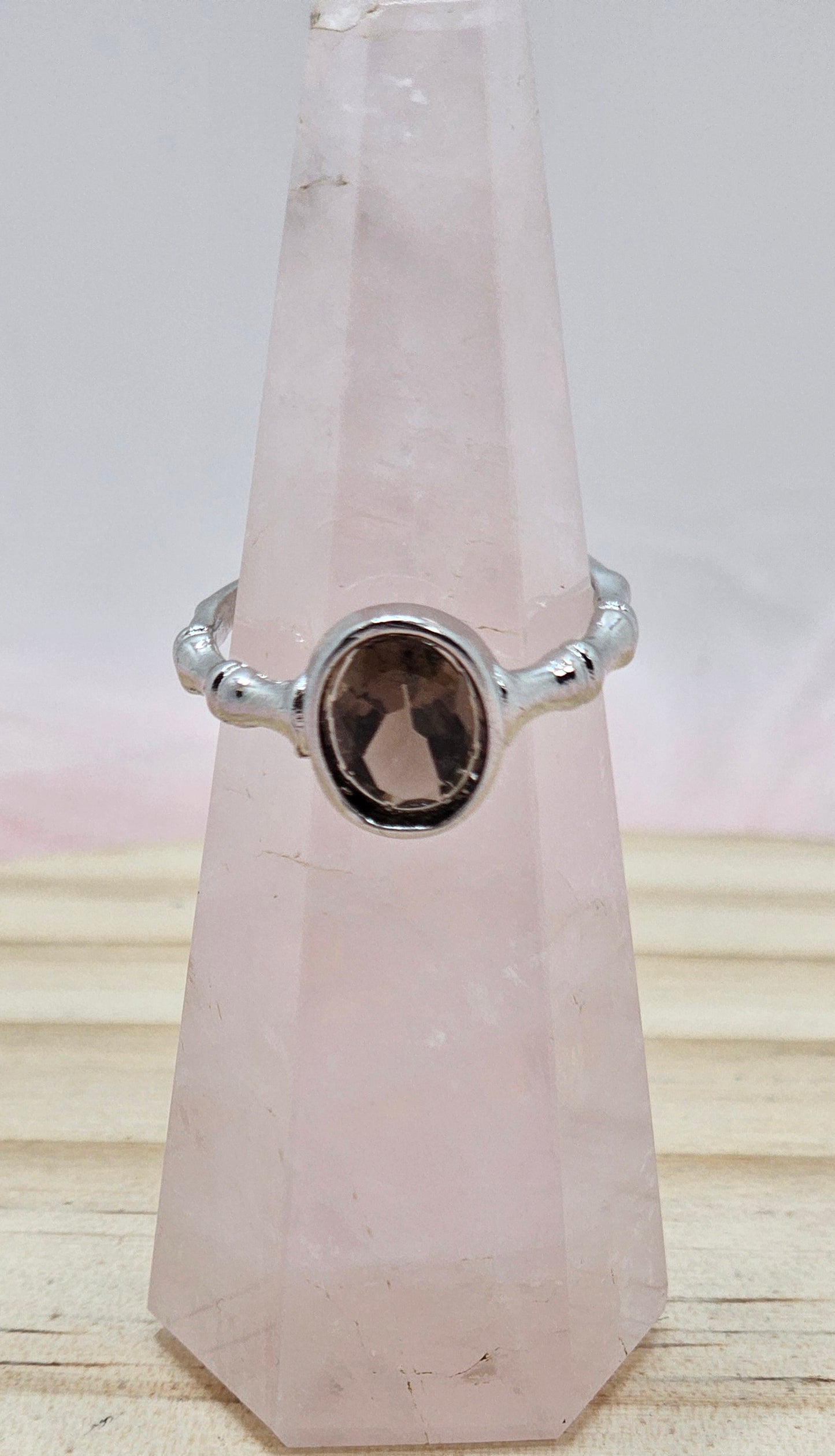 Smoky Quartz Adjustable Ring