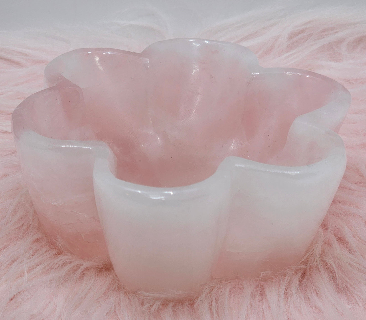 Rose Quartz Flower Bowl