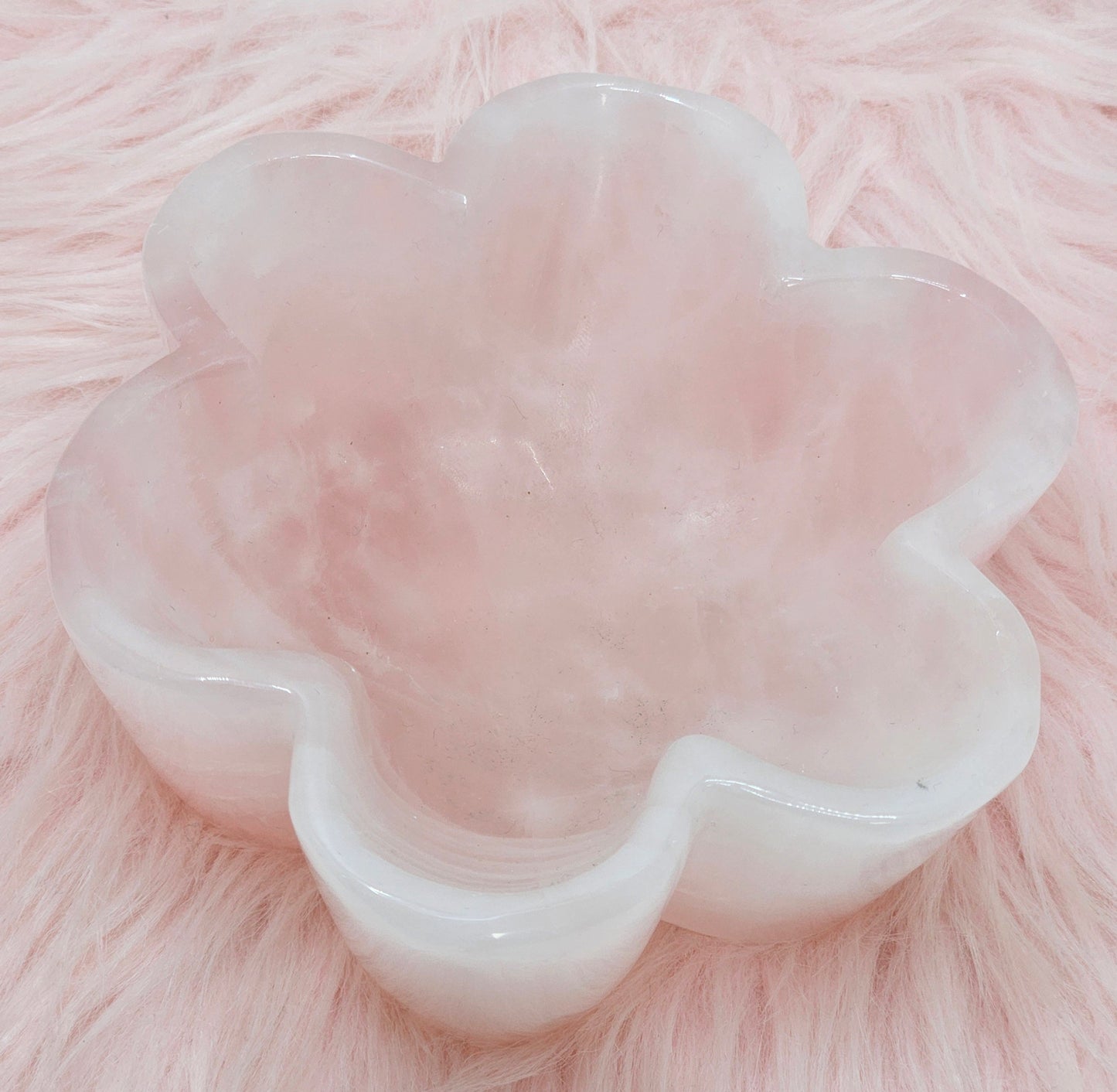 Rose Quartz Flower Bowl