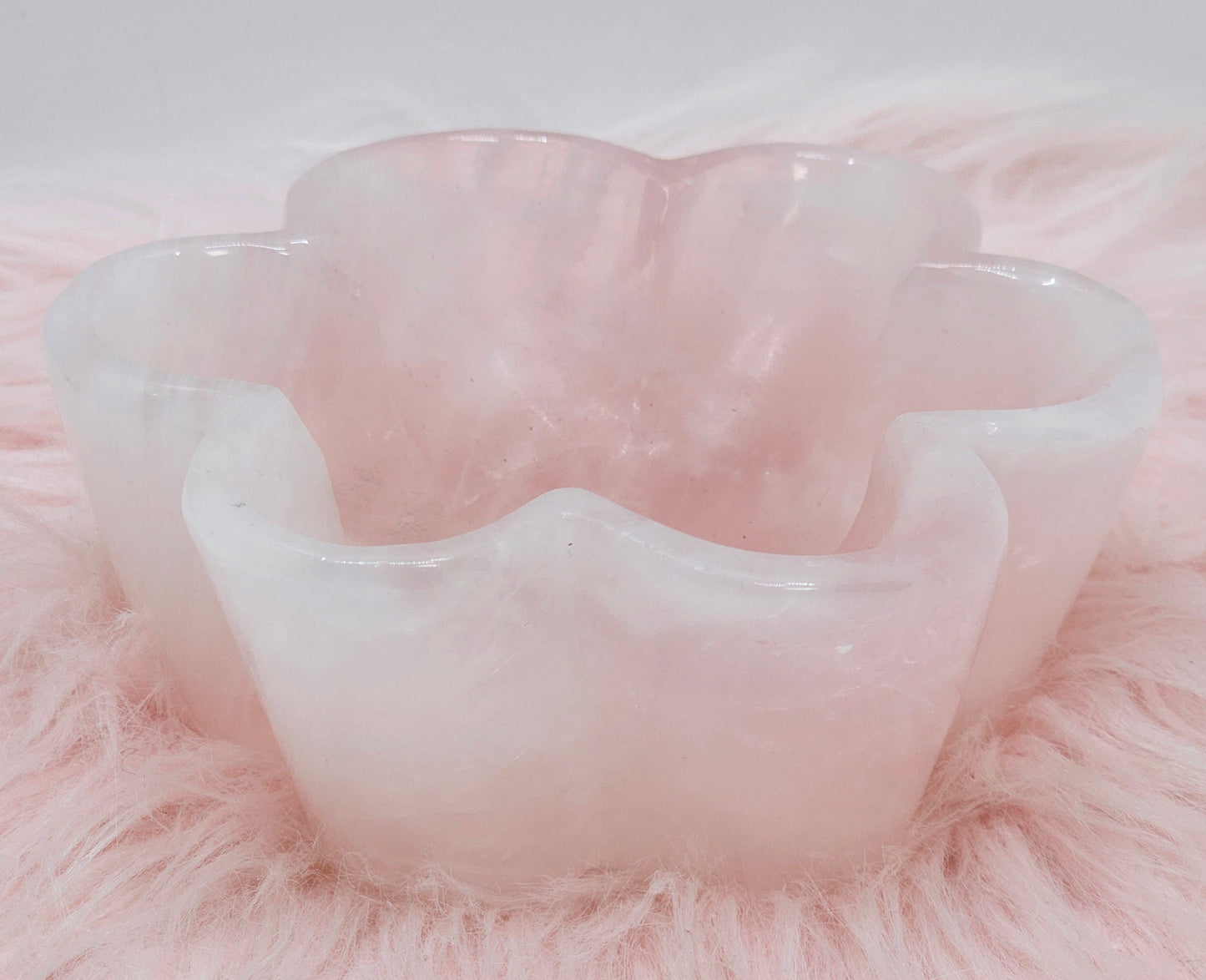 Rose Quartz Flower Bowl