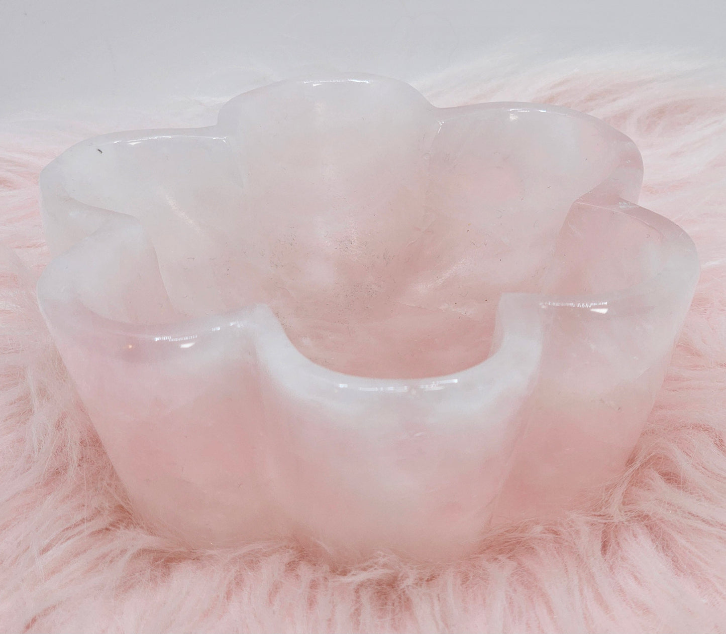 Rose Quartz Flower Bowl