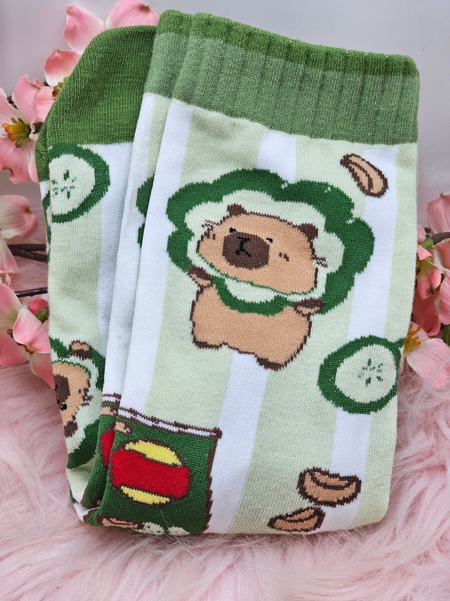 Green Capybara Socks