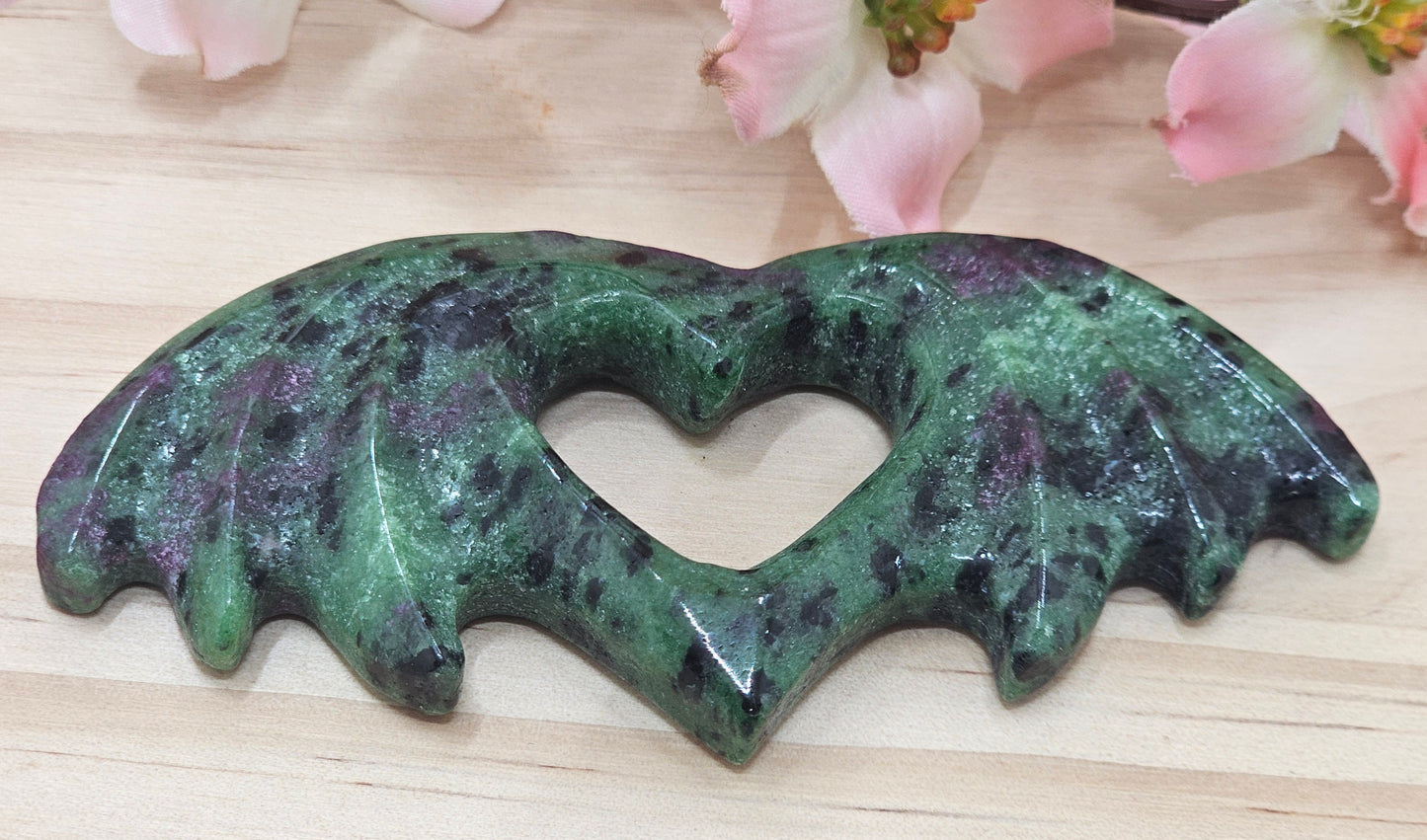 Ruby Fuchsite Winged Heart