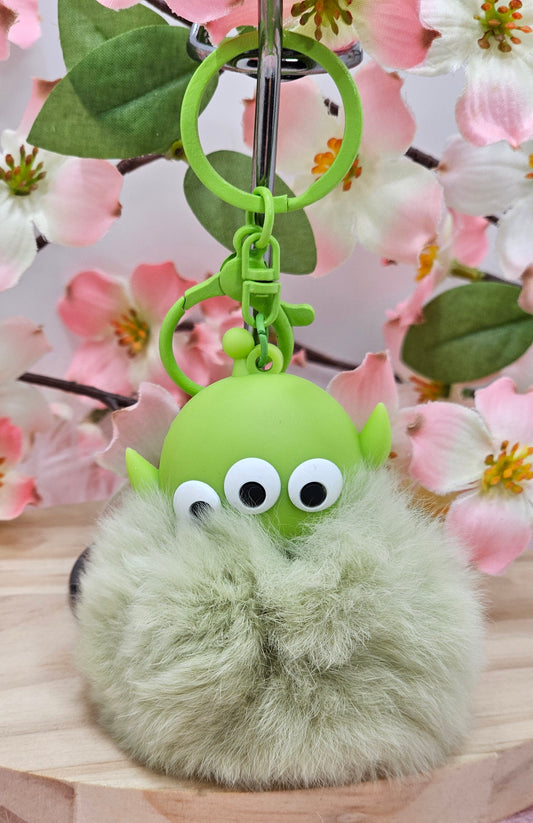 Alien Pom Pom Keyring