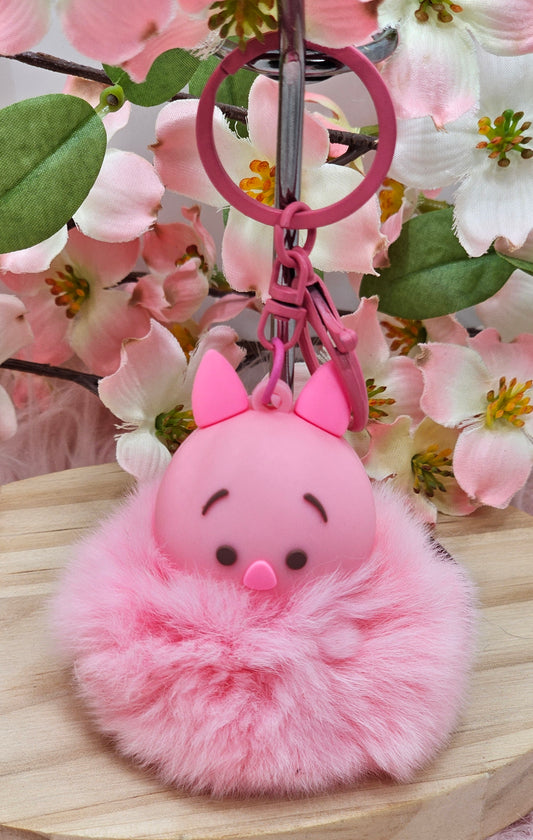 Piglet Pom Pom Keyring