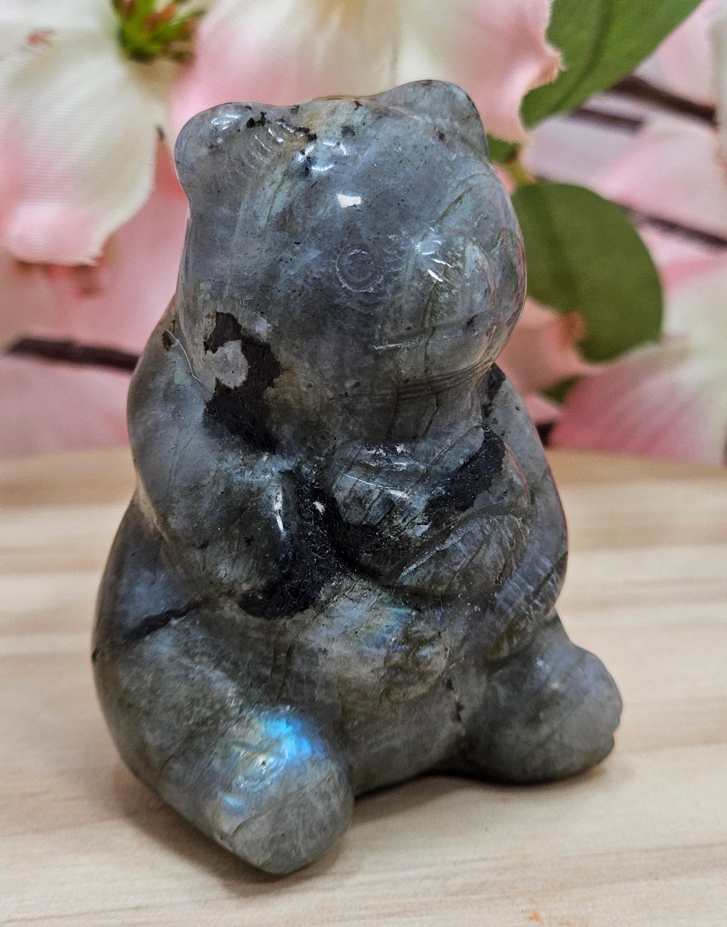 Labradorite Bear Carving