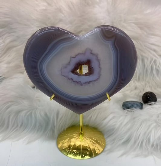 Agate Heart With Stand